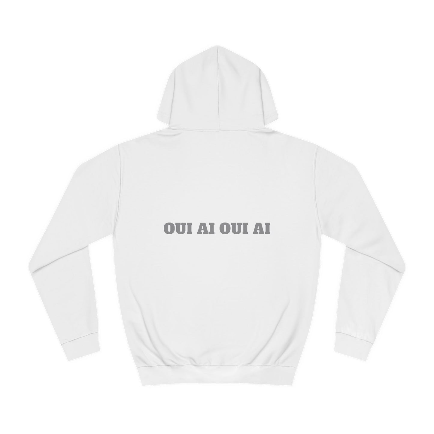 Unisex College Hoodie - Cat Design with 'OIAI OUI AI' Back Print